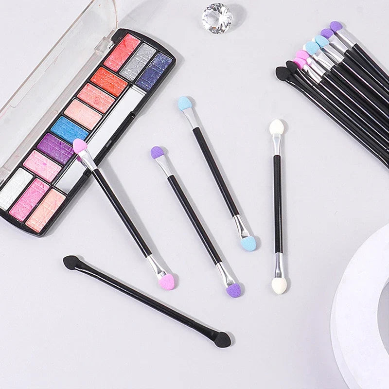 10PCS Double-Ended Sponge Eyeshadow Sticks – Multi-Color Set