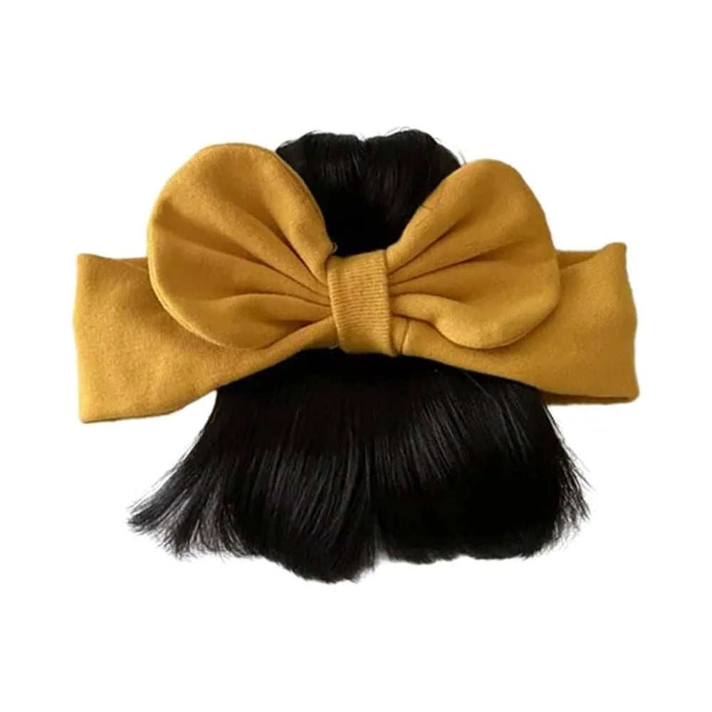 Baby Bangs Wig Headband Bow Knot – Soft Toddler Hairpiece