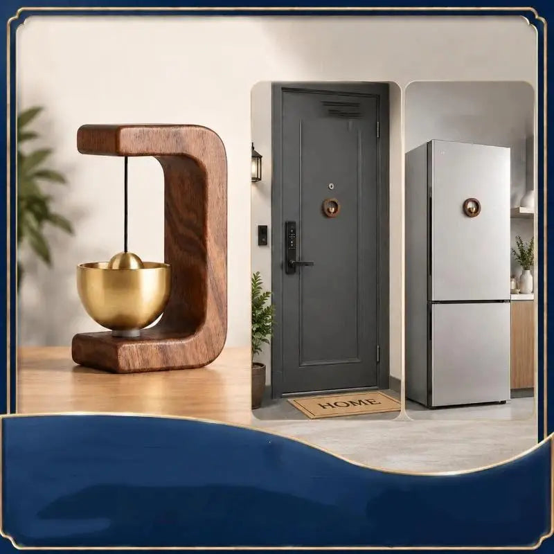 Wooden Wind Chime Magnetic Brass Doorbell | Home Décor Bell