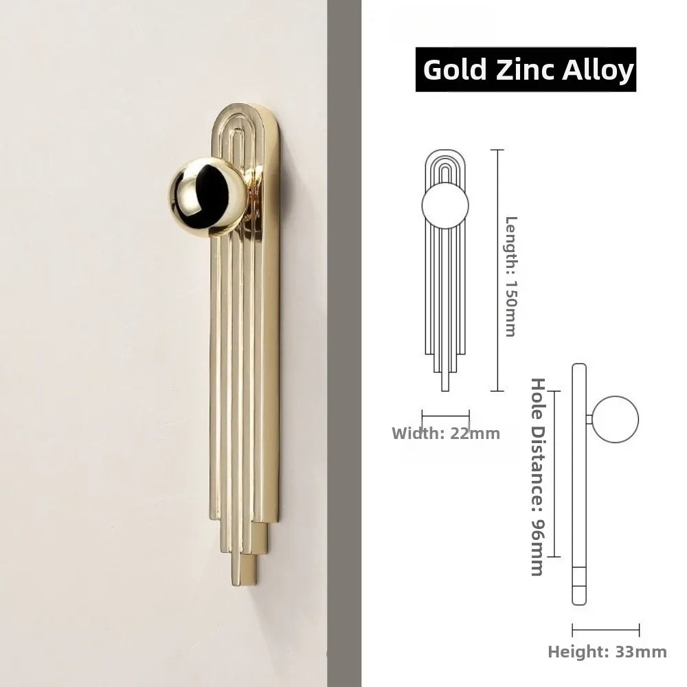Gold Cabinet Drawer Handle | French Minimalist Zinc Alloy Pull