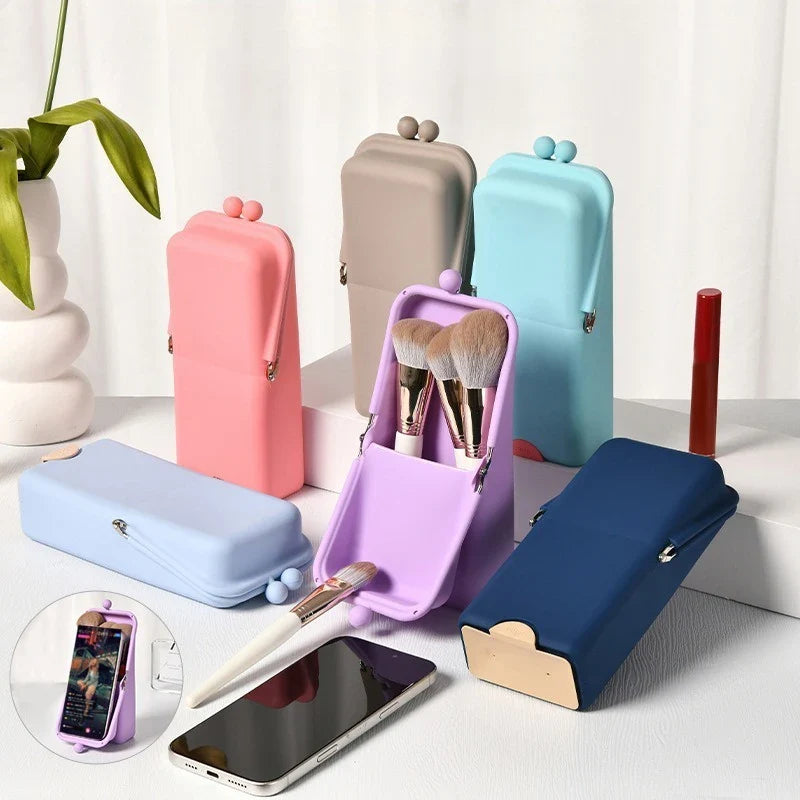 Nixie Silicone Makeup Brush Travel Organizer Bag