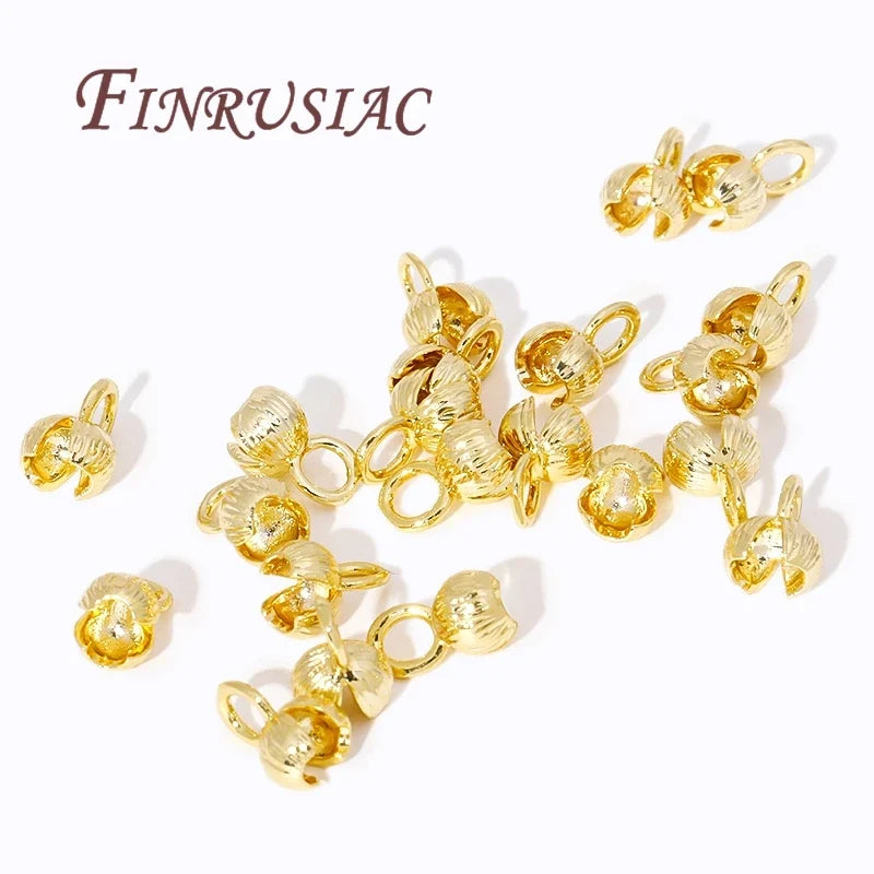 18K Gold Plated Clam Shell Bead Tip Cord Ends – DIY Jewelry