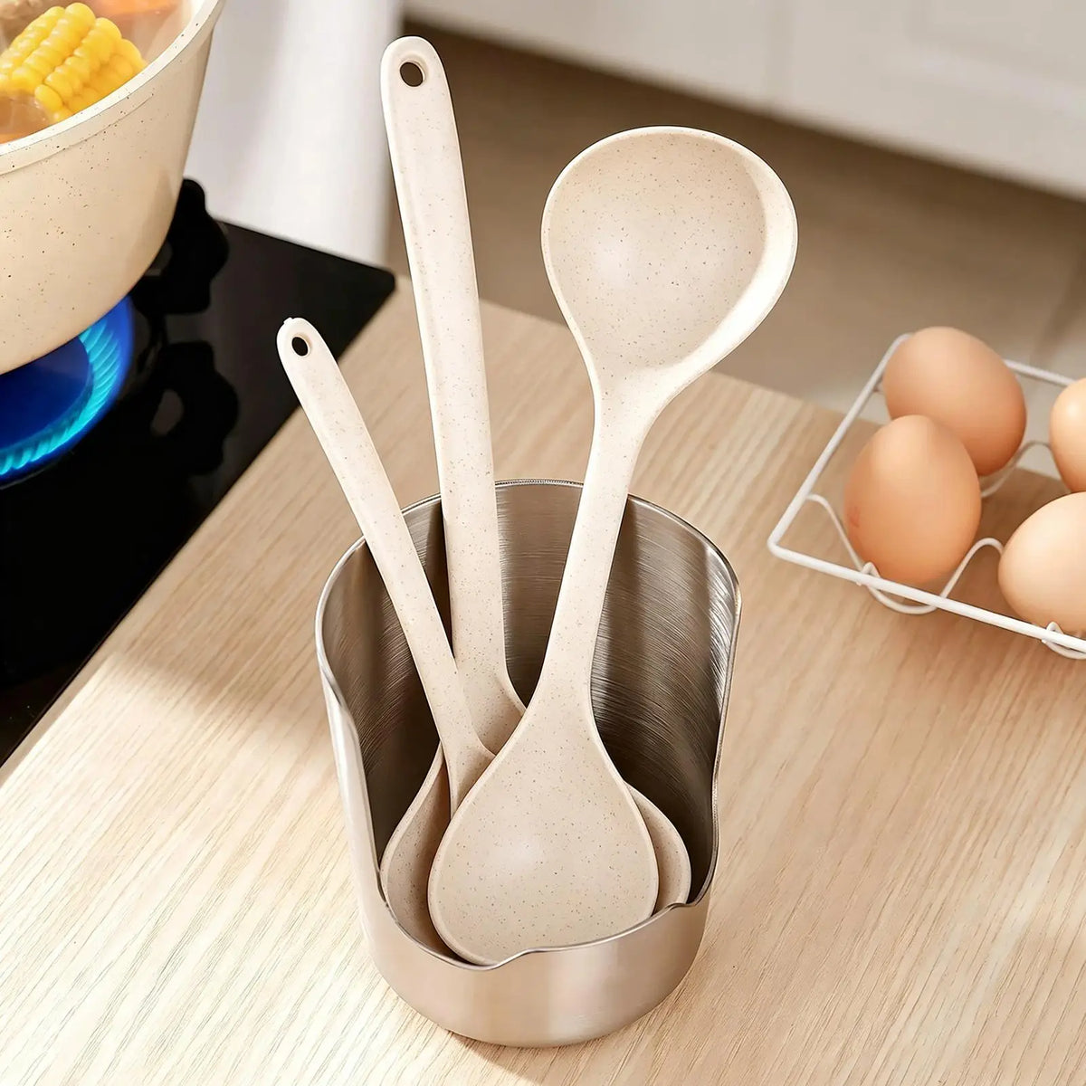 Stainless Steel Pot Lid & Utensil Holder | Kitchen Organizer