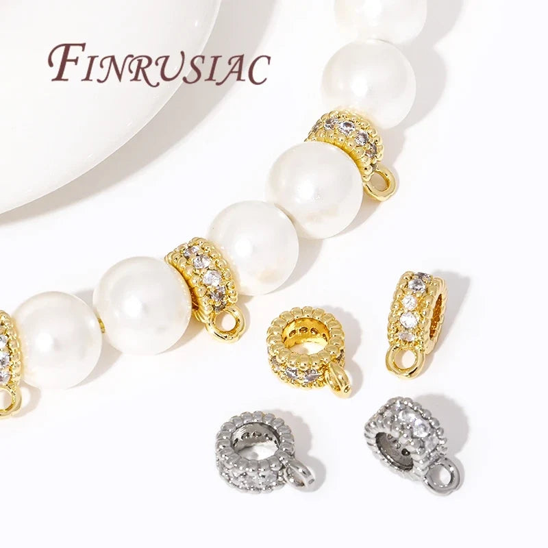 18K Gold Plated Zircon Pendant Bail Closed Ring – DIY Findings