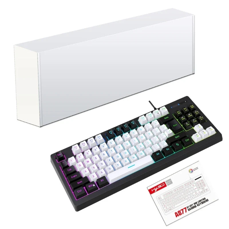 A877 87-Key RGB Gaming Keyboard – USB Wired Mechanical Feel