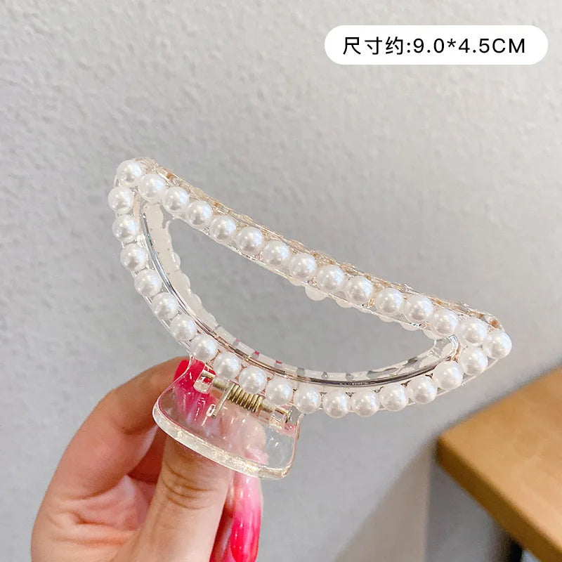 Pearl Hair Claw Clips for Women – Large Korean Shark Barrette