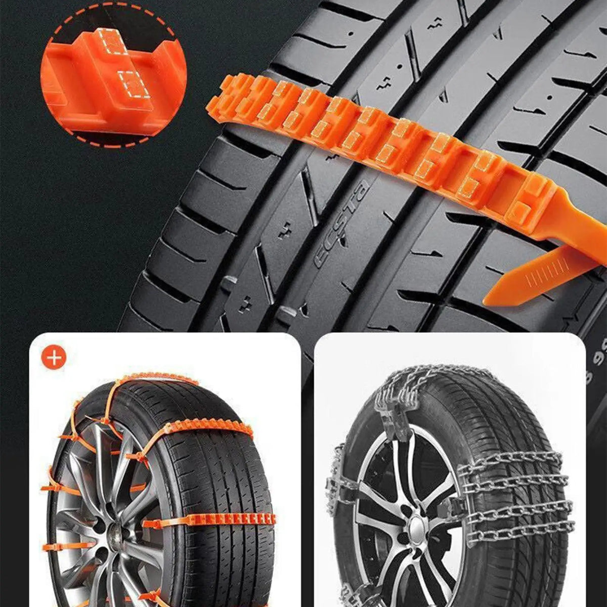 Tire Snow Chains 10-Piece Anti-Slip Zip Ties – Car SUV Truck