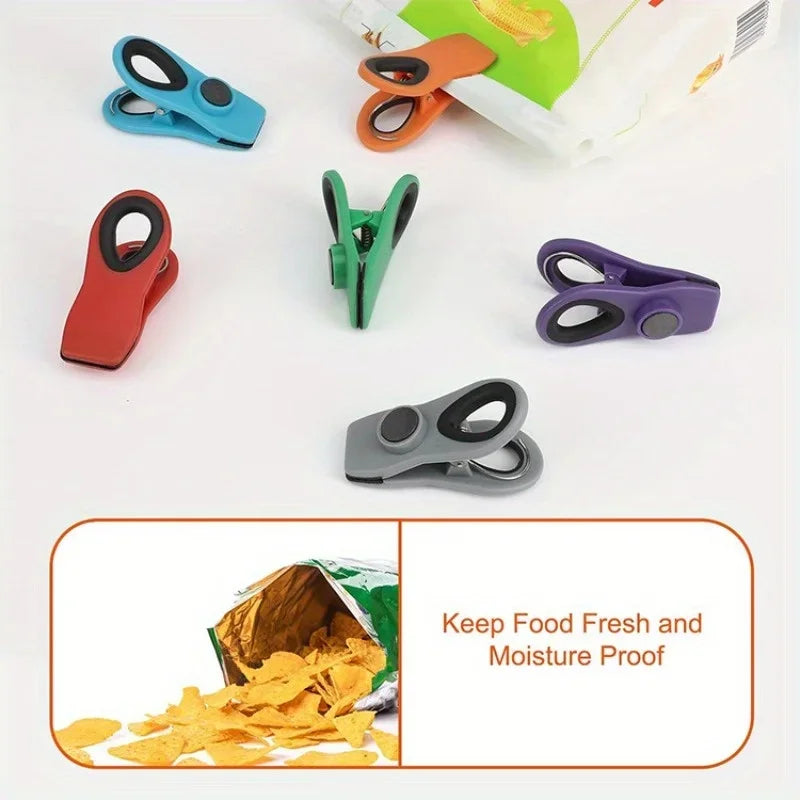 Magnetic Bag Clips Reusable Food Sealing Clips – 3/6 Pack