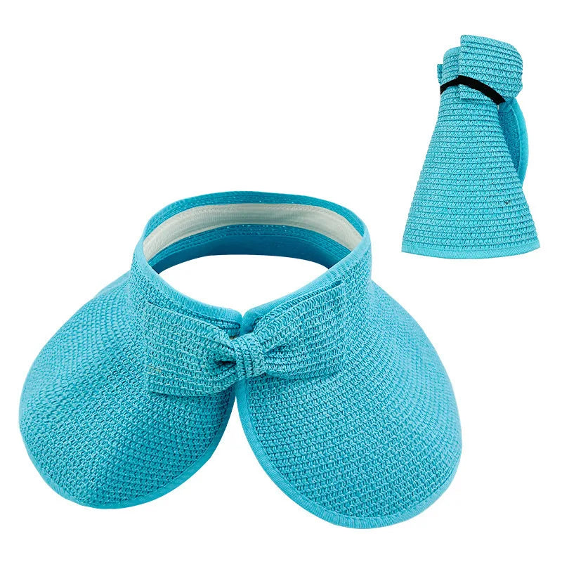 Women's Wide Brim Foldable Straw Sun Hat – UV Beach Visor