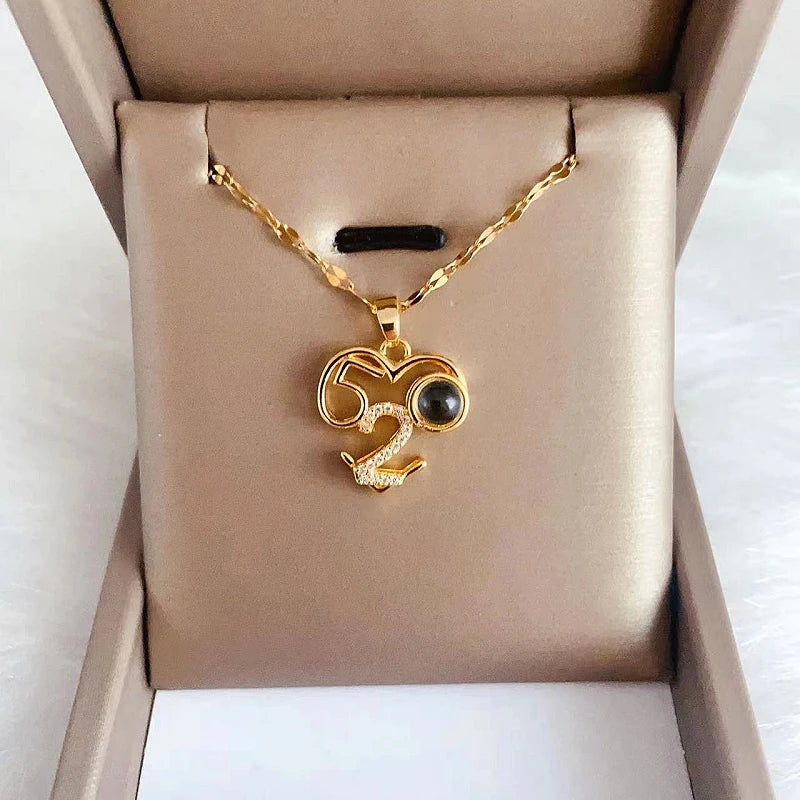 Women's Projection Pendant Necklace – I Love You Clavicle Chain
