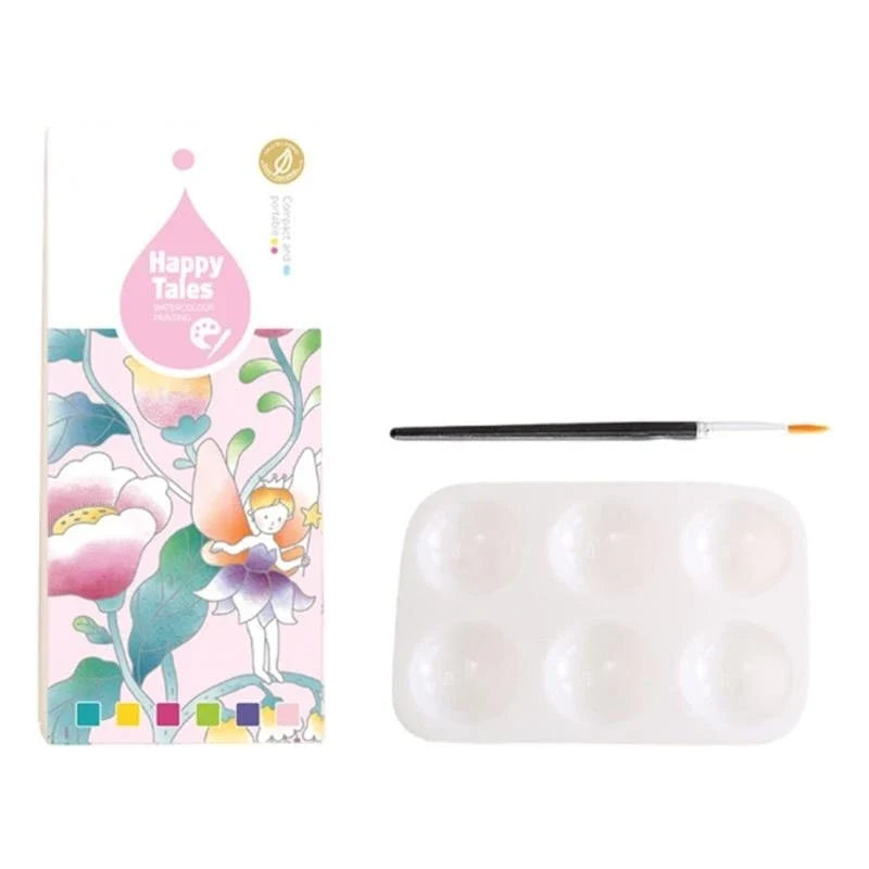 Kids Watercolor Paint Set – Coloring Book & Brush Included