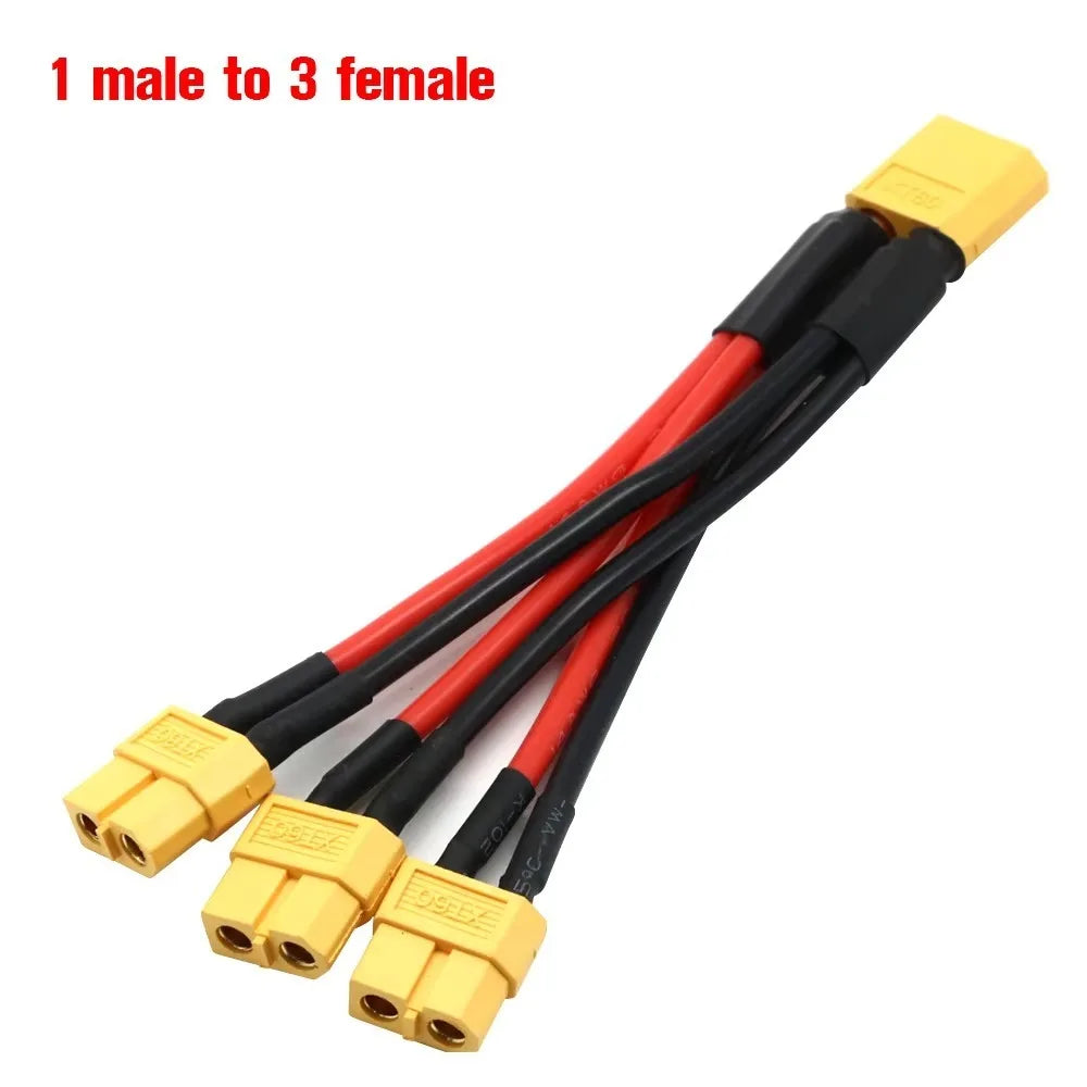 XT60 Parallel Battery Connector 14 AWG Male Female Plug – 10cm