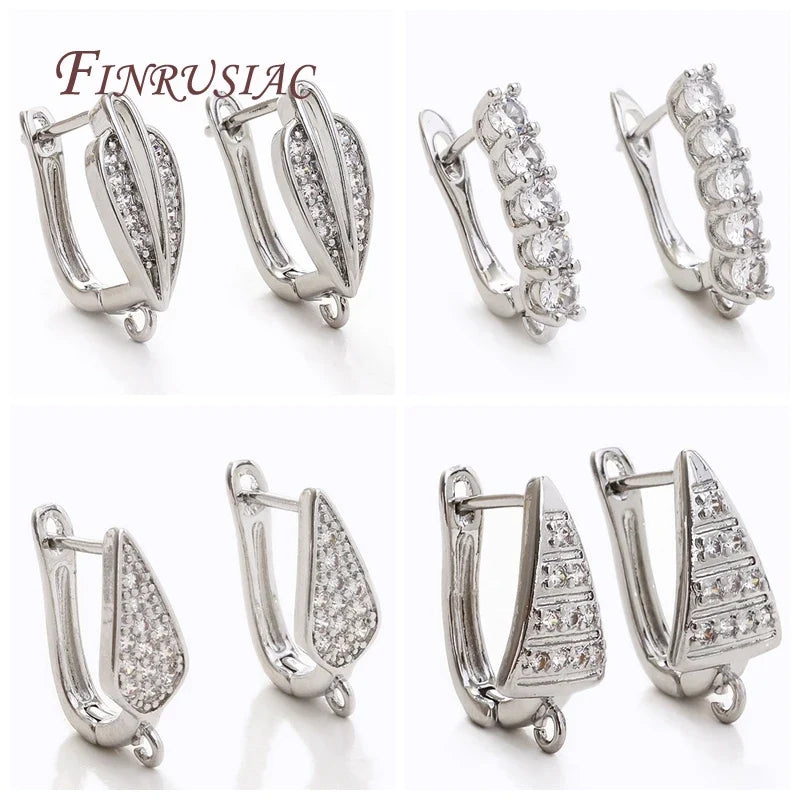 18K Gold Plated Zircon Earring Hooks – DIY Jewelry Findings