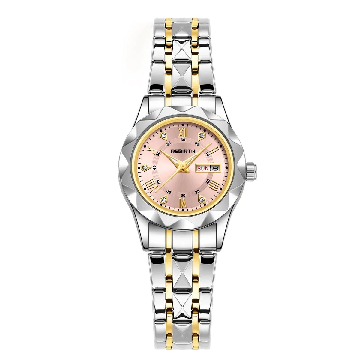 REBIRTH Women's Quartz Watch – Day & Date Display | Stylish