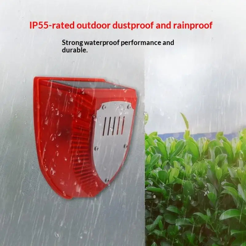 Solar Motion Sensor Alarm Light – IP65 Siren Strobe Deterrent