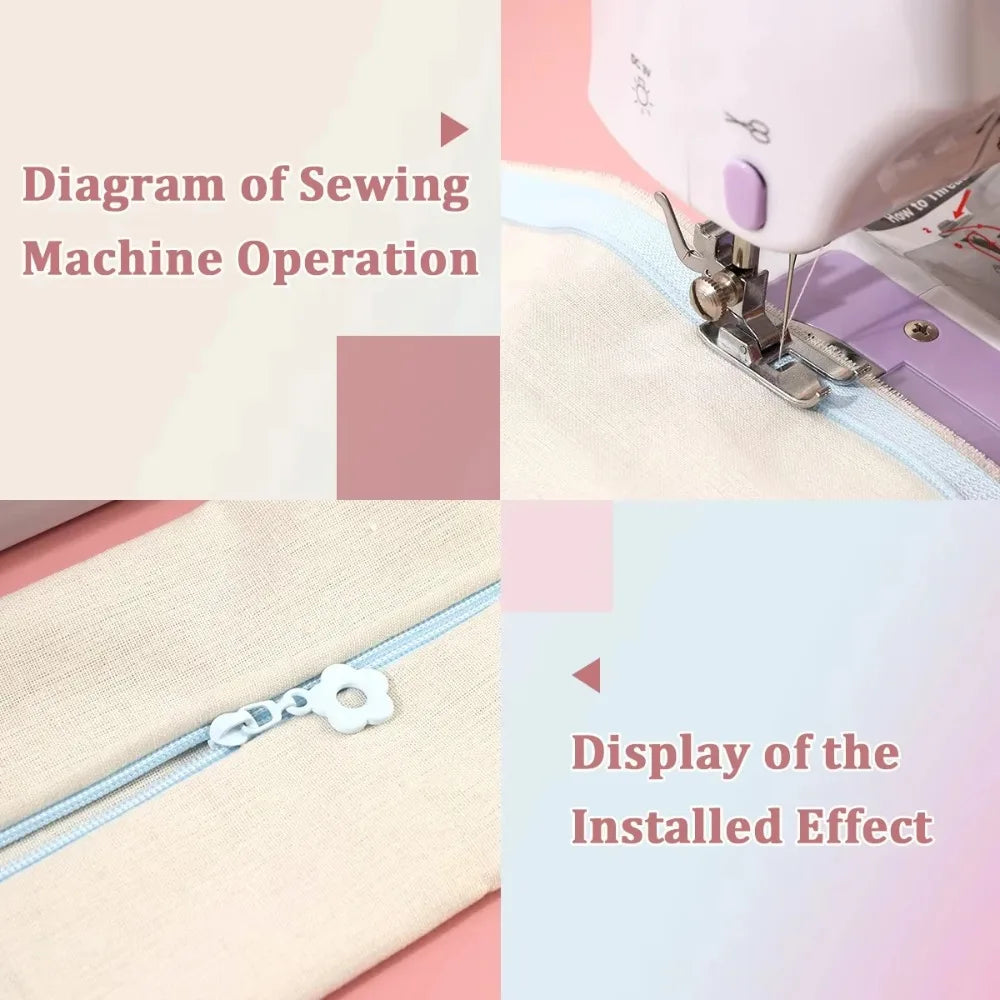 Nylon Zipper Set with Floral Pulls – 2M DIY Repair Kit