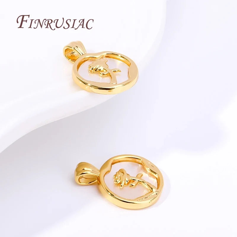 18K Gold Plated Rose Pendant Charms | DIY Jewelry Making