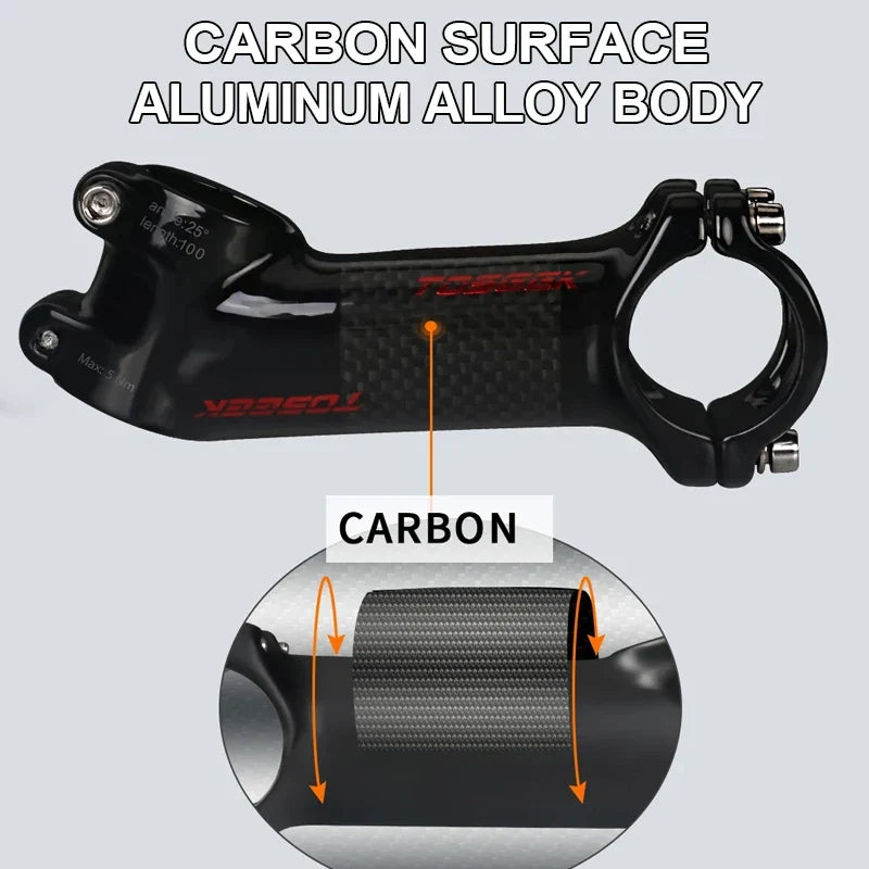 TOSEEK Carbon Alloy MTB Handlebar Stem 31.8mm Ultralight