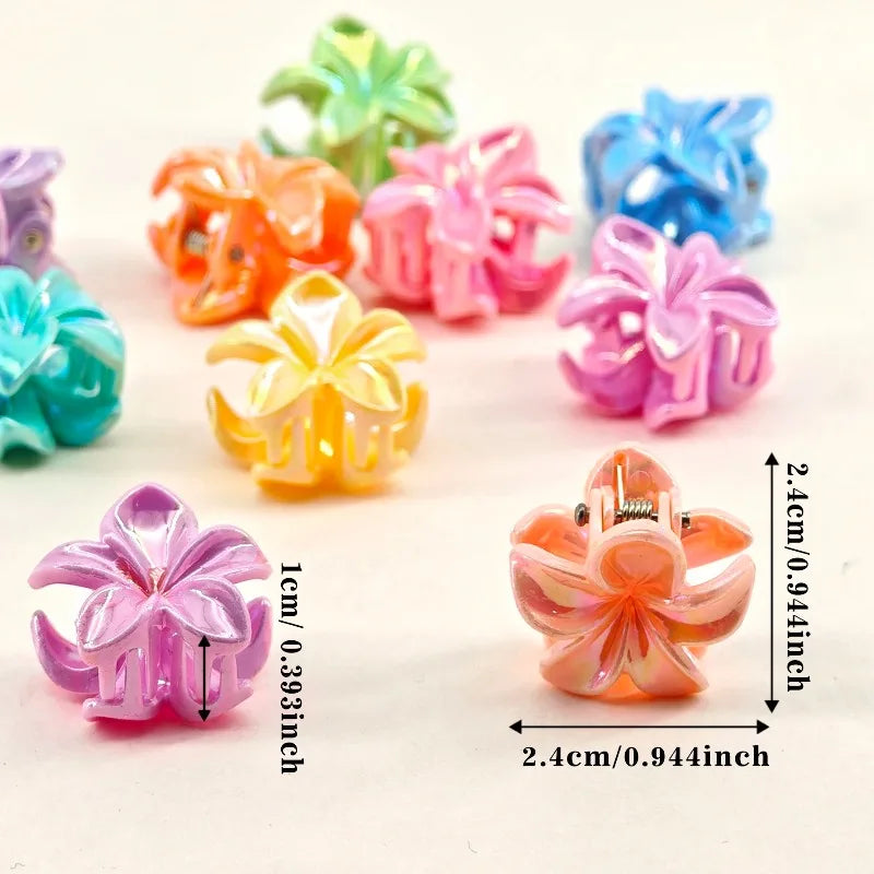 10pcs Daffodil Flower Hair Clips Y2K Bohemian Braiding Cuffs