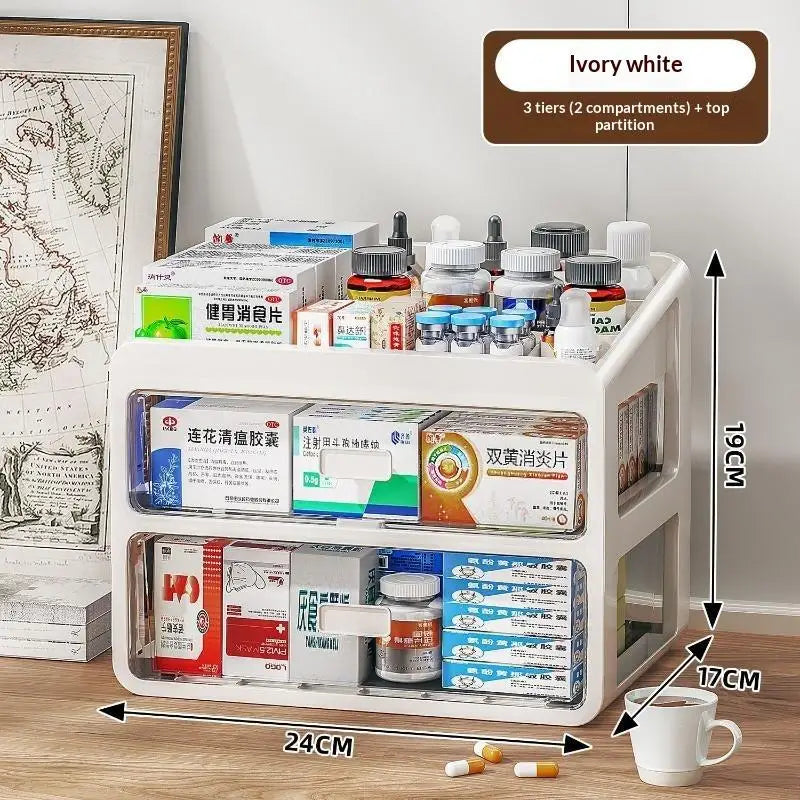 Multi-Layer Drawer Medicine Storage Box | Large Capacity