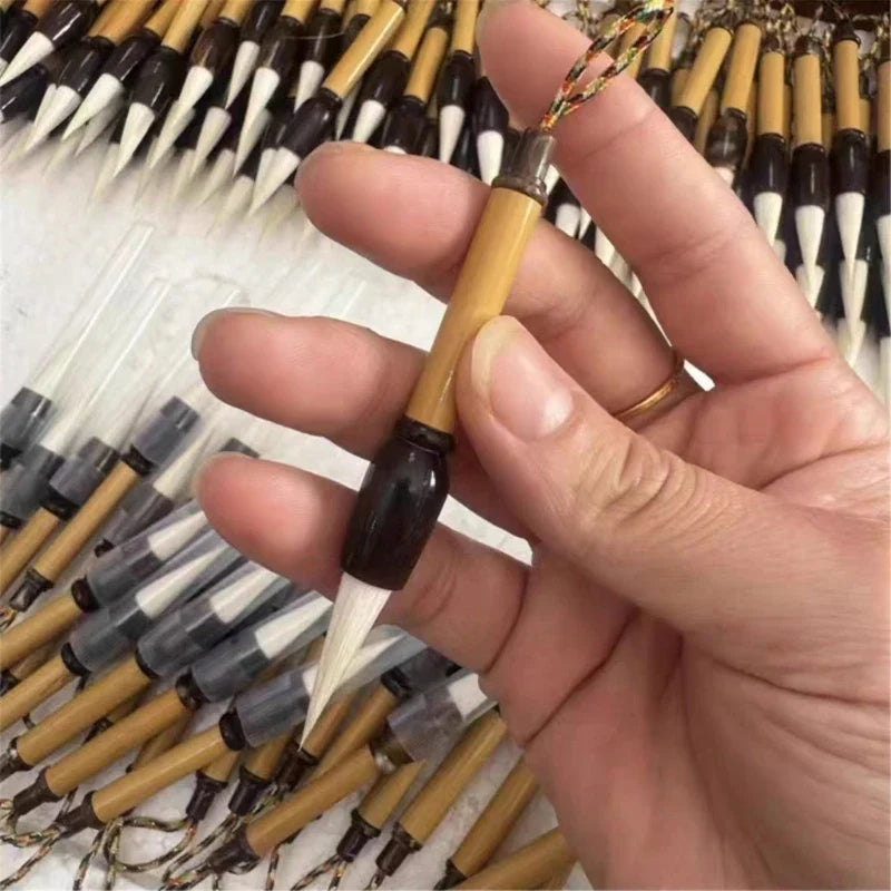 Mini Chinese Calligraphy Brush – Goat Hair Tip, Short Handle