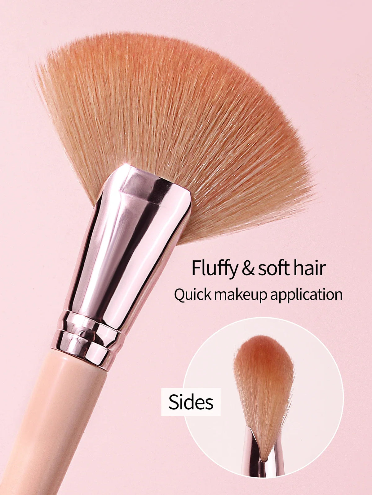 2Pcs Fan Makeup Brush Set – Highlighter Blush & Contour