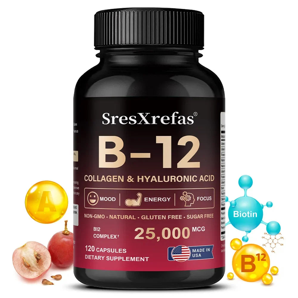 Vitamin B12 Complex with Collagen & Hyaluronic Acid | STRESSXCEL