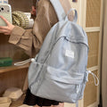 Japanese Plaid Canvas Backpack – Large Capacity Student Bag
