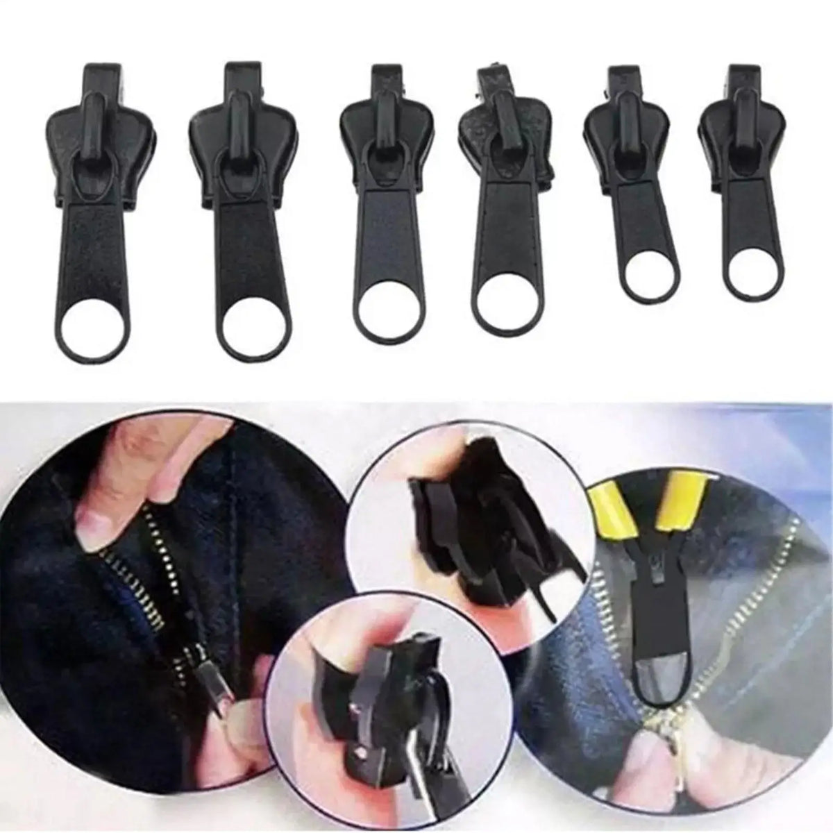 6-Piece Zipper Repair Kit – Heavy Duty Zip Slider (3 Sizes)