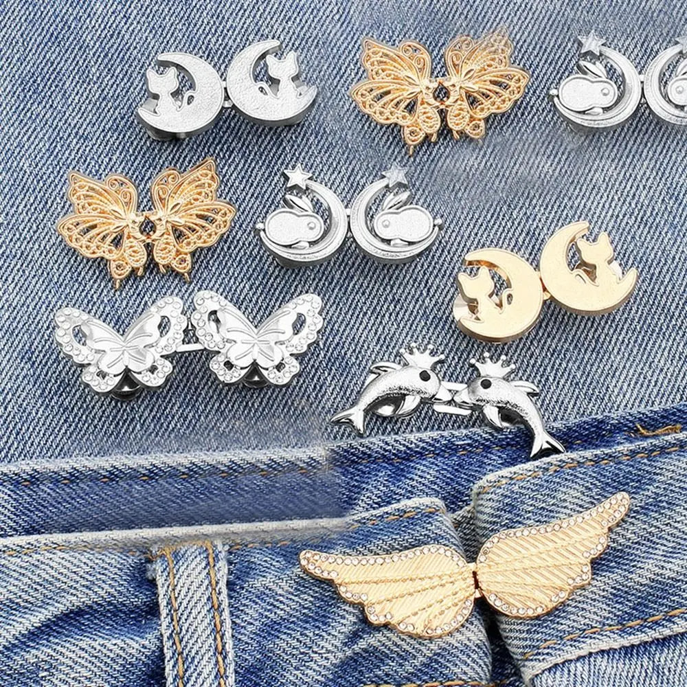 Adjustable Metal Waist Clip Button for Jeans & Trousers