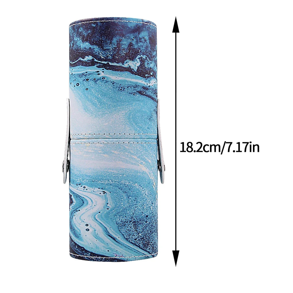 Blue & White Gradient Makeup Brush Holder | Large Capacity