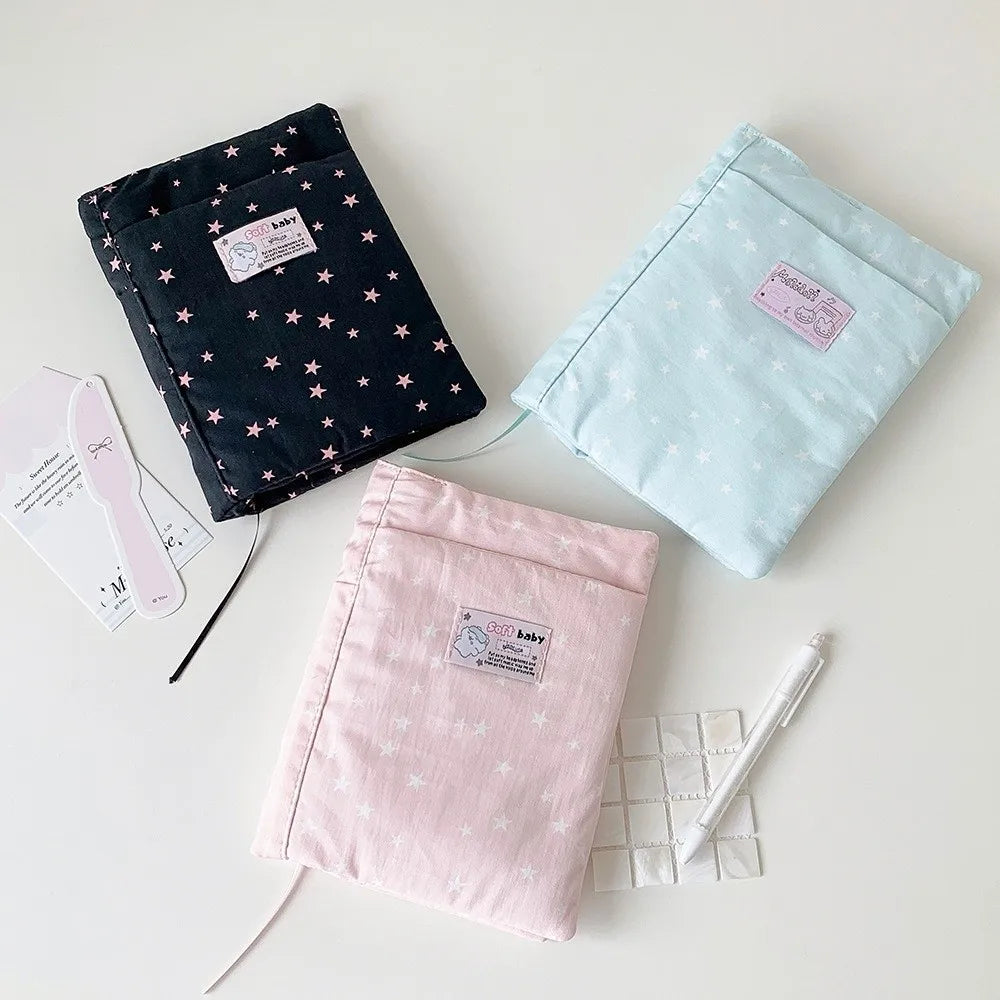 Star Print A5 Book Sleeve – Padded Notebook Pouch & Cover