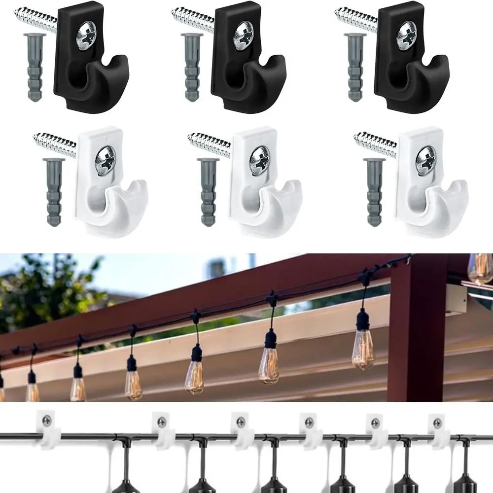 10-Pack Weatherproof Plastic String Light Hooks & Patio Clips