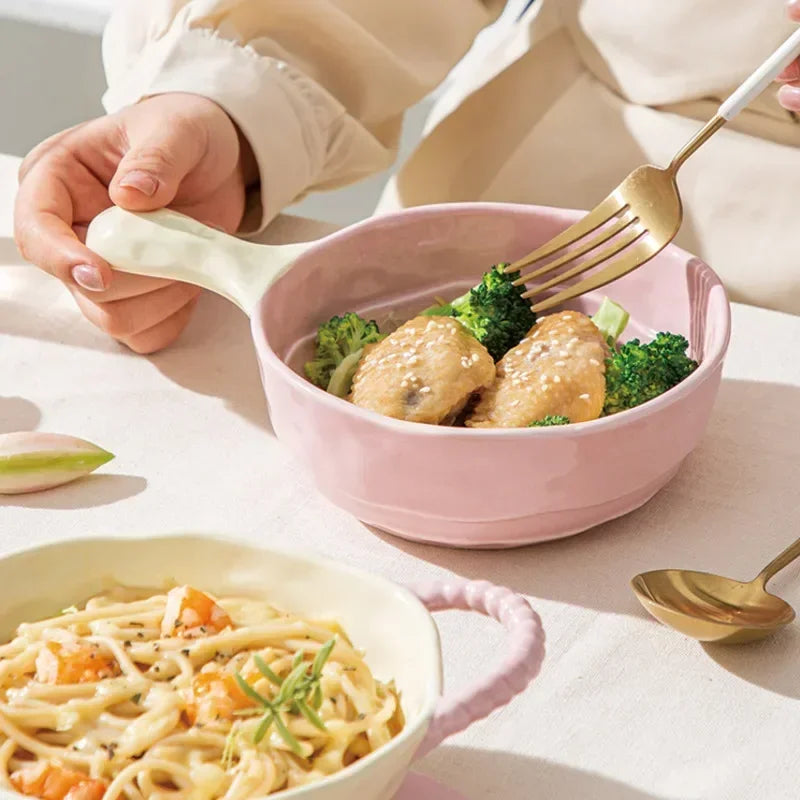 Ceramic Handle Bowl – Salad, Soup & Baking Bowl