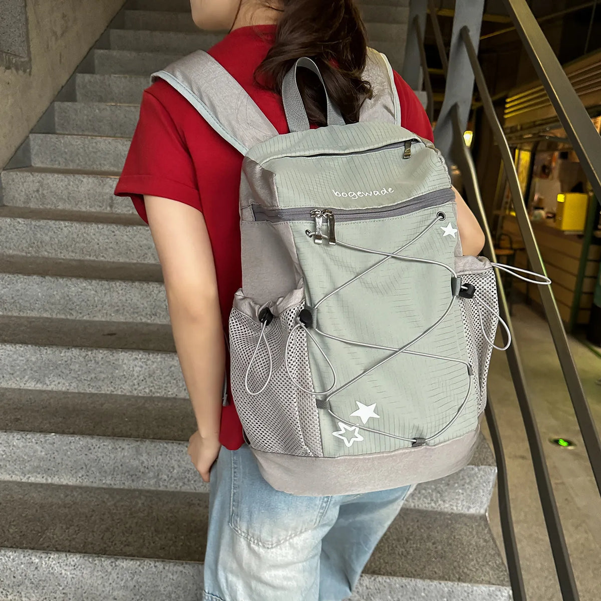 Korean Polka Dot Mini Backpack – Stylish Nylon Commuter Bag