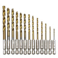 HSS Titanium Coated Drill Bits 1/4" Hex Shank 1.5–6.5mm