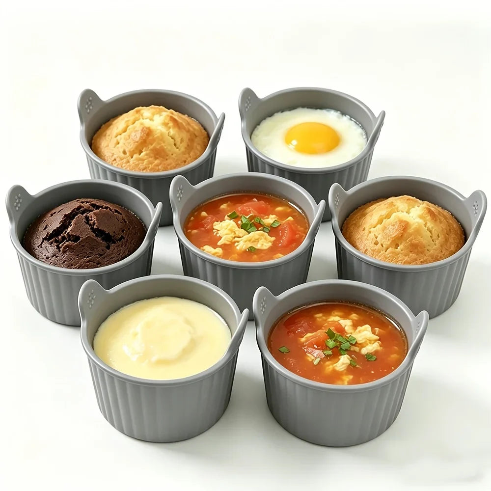 6-Piece Nonstick Silicone Cake Molds – Food Grade Baking Cup Set