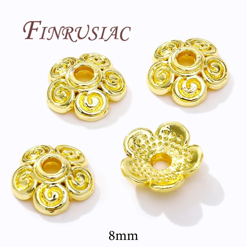 18K/14K Gold Plated Filigree Flower Bead Caps – Jewelry Making