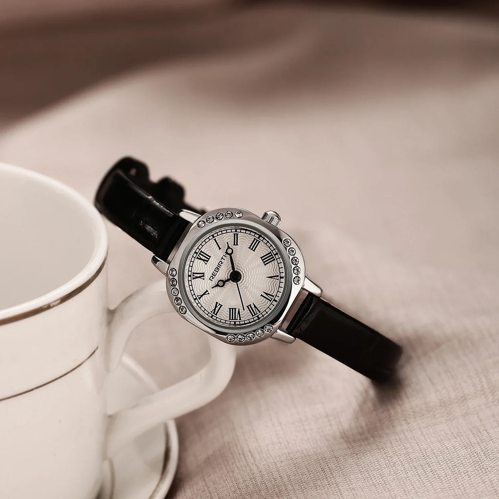 REBIRTH Retro Roman Numeral Casual Quartz Watch | Leather Band