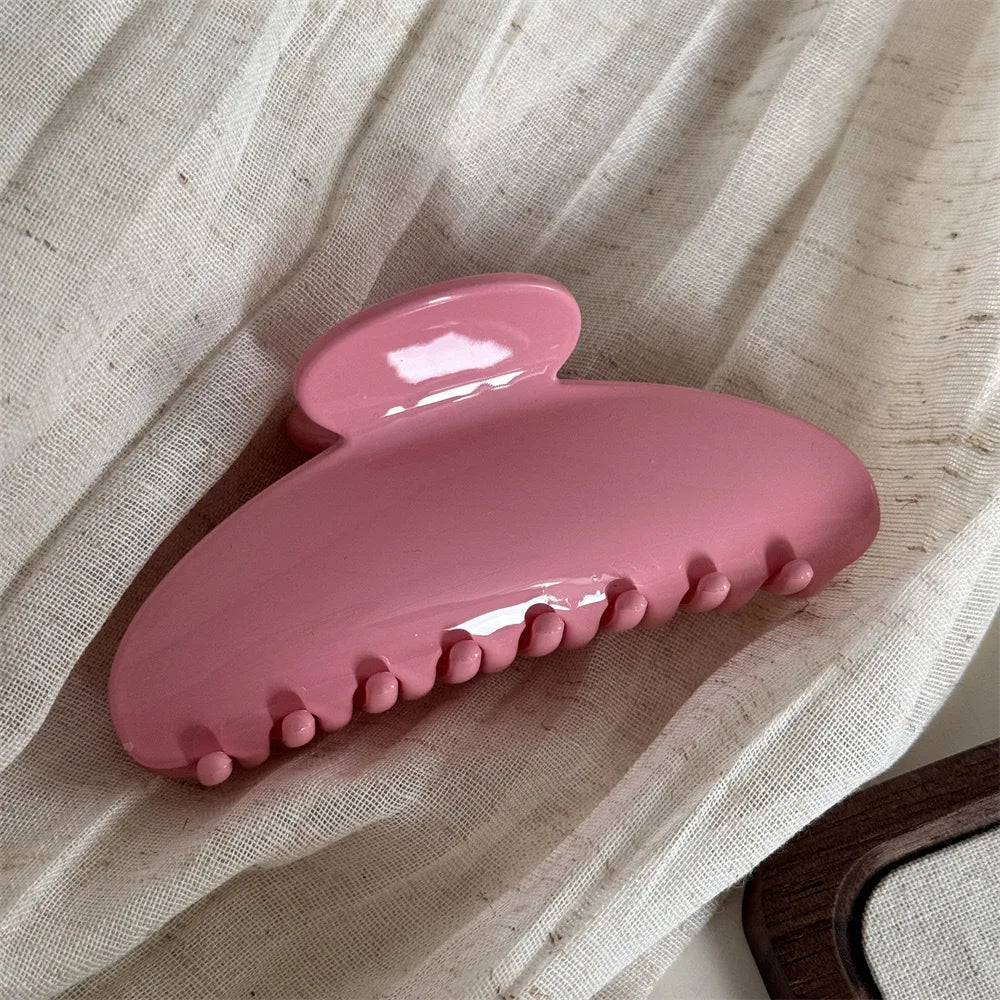Large Acrylic Hair Claw Clip – French Semicircle Shark Clip