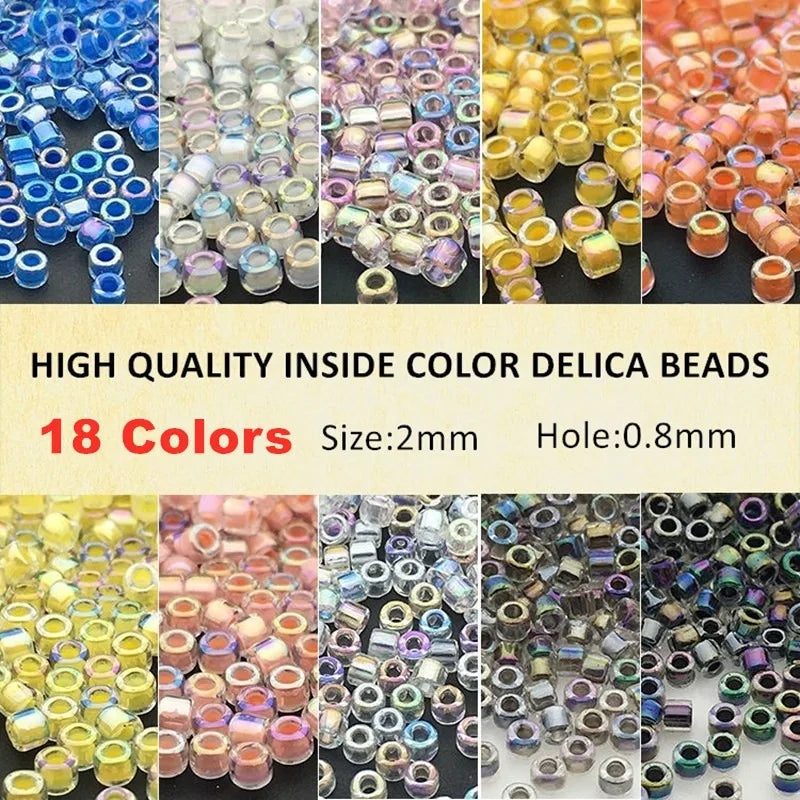 Miyuki Delica 2mm Glass Beads 500Pcs – 18 Colors for DIY