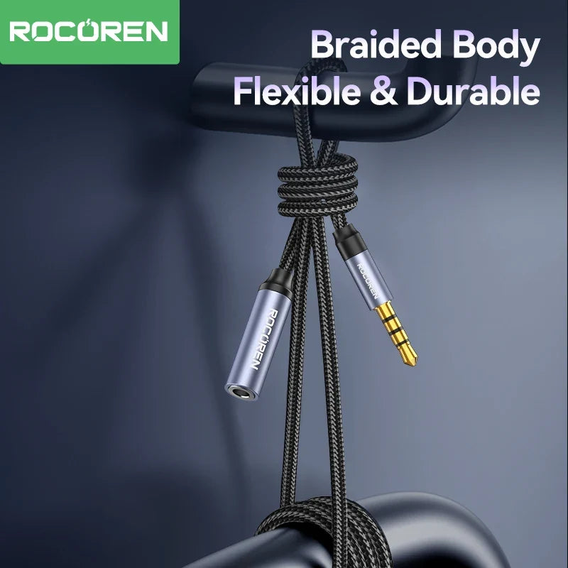 Rocoren 3.5mm AUX Audio Extension Cable Male to Female