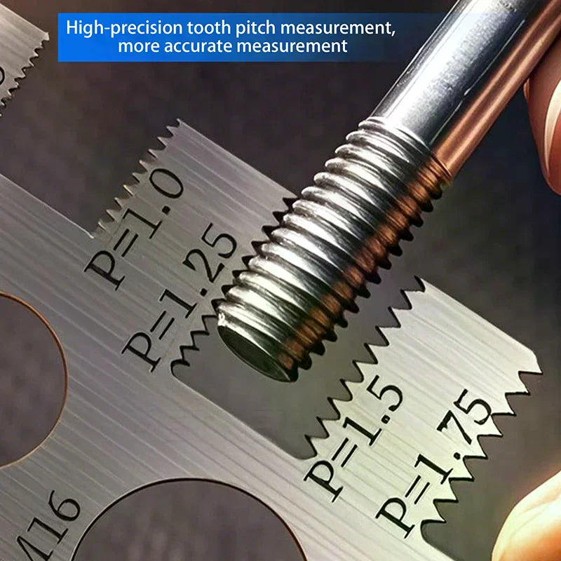 Stainless Steel Thread Pitch Gauge – Bolt Nut Screw Tool