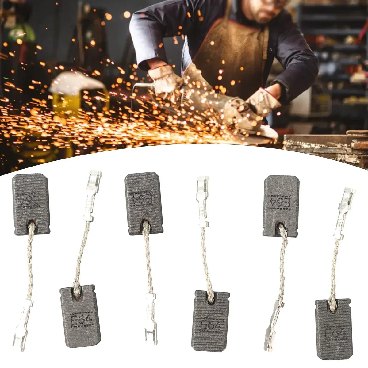 E64 Carbon Brush 6-Pack for GWS12-125S GWS12-150S Grinder