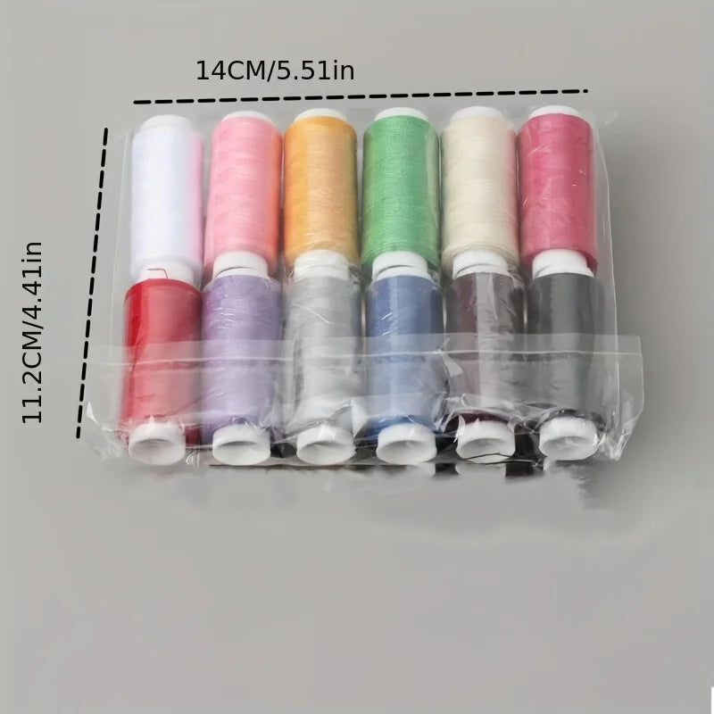 12-Color Polyester Embroidery Thread Set – Sewing & Crafts