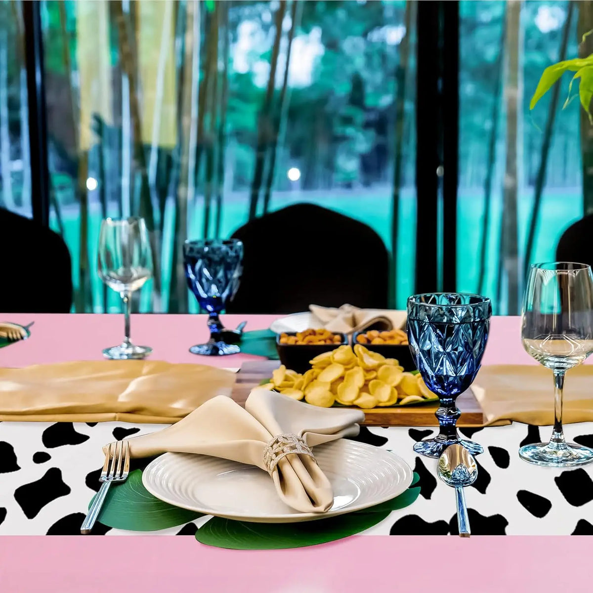Pink Cow Print Disposable Party Tablecloth – 108" x 54"