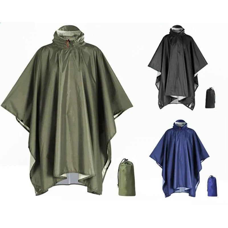 Heavy Duty Waterproof Rain Poncho – Lightweight Camping Raincoat