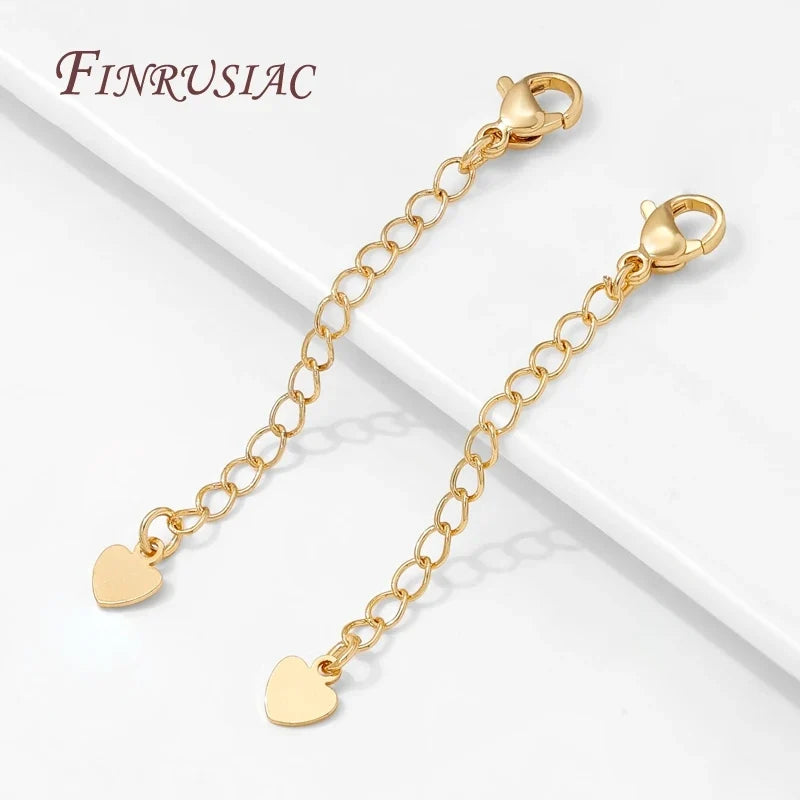 18K Gold Plated Brass Extension Chain with Clasp | DIY Jewelry
