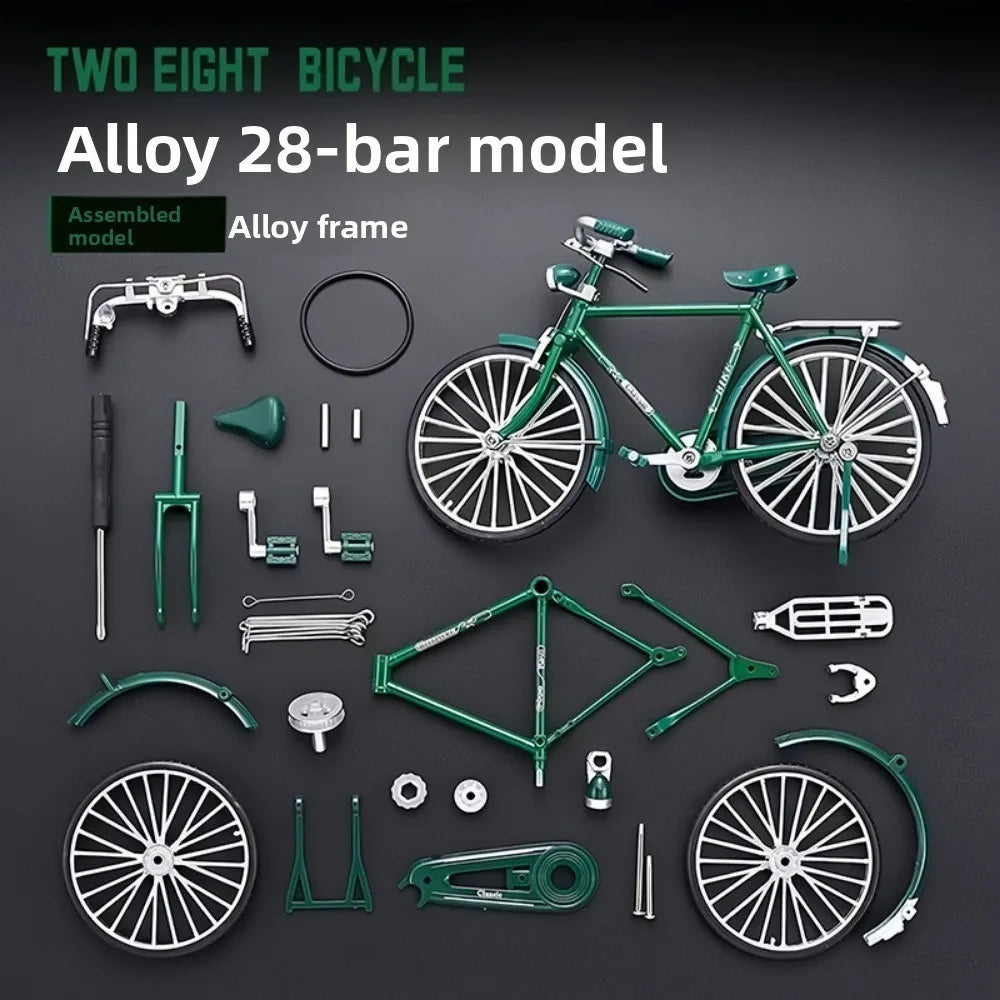 Mini DIY Retro Alloy Bicycle Model Kit | 1:10 Scale Collectible