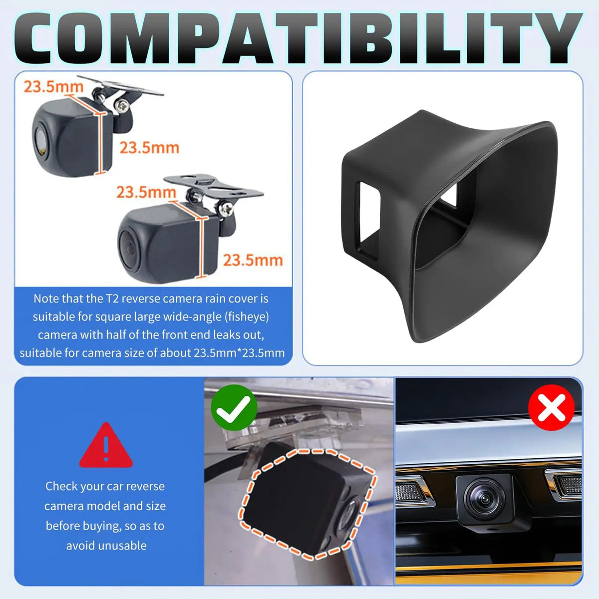 Silicone Rear Camera Cover – Rainproof Dust Shield for Vehicles